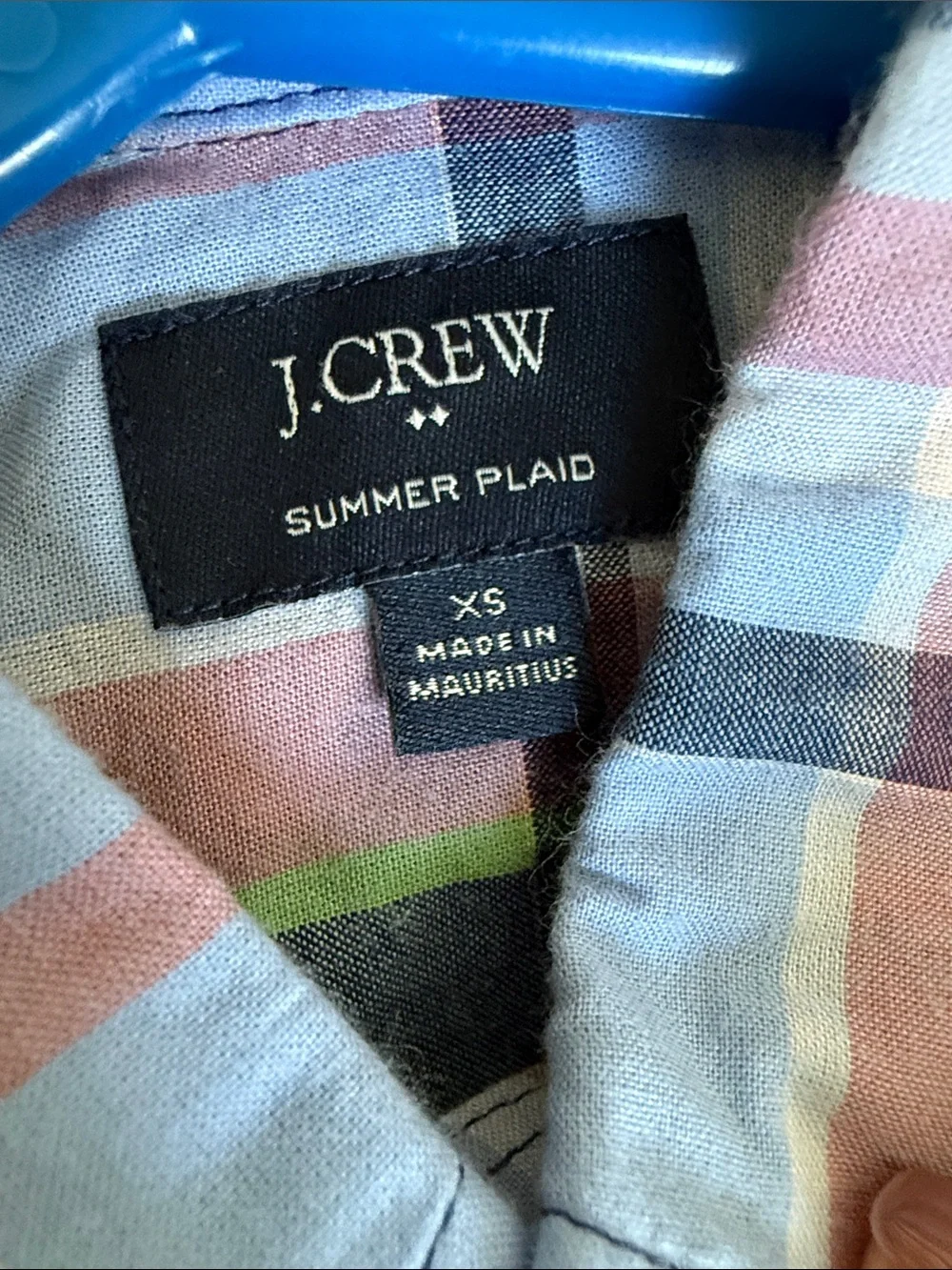 J. Crew Multicolor Plaid Button-Down Shirt - Navy, Green & Pink